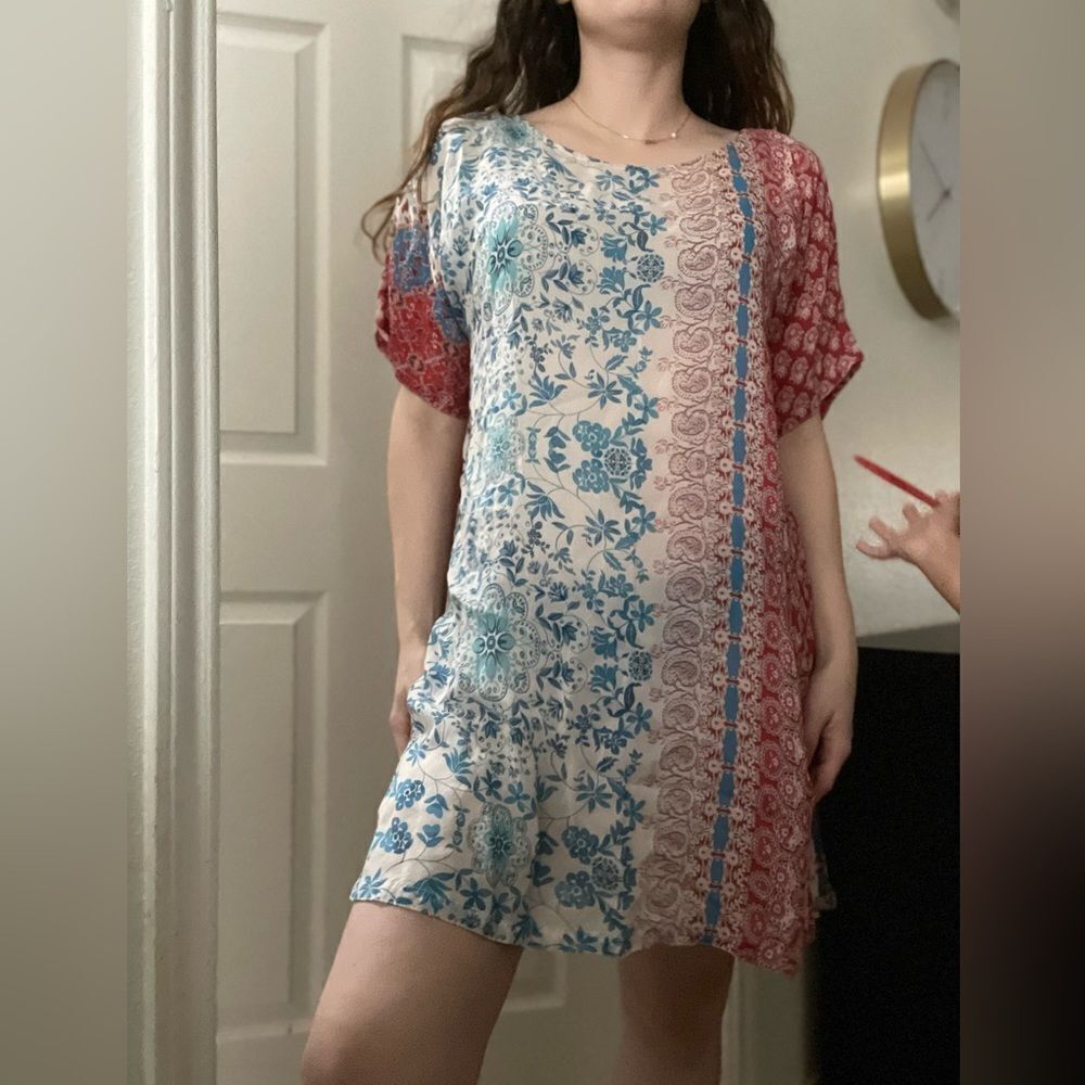Johnny‎ Was Bohemian Mixed Print Bayla Side Slit Tunic Large - Picture 3 of 5